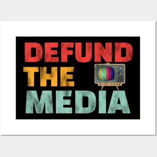 Retro Vintage Defund the media Posters and Art